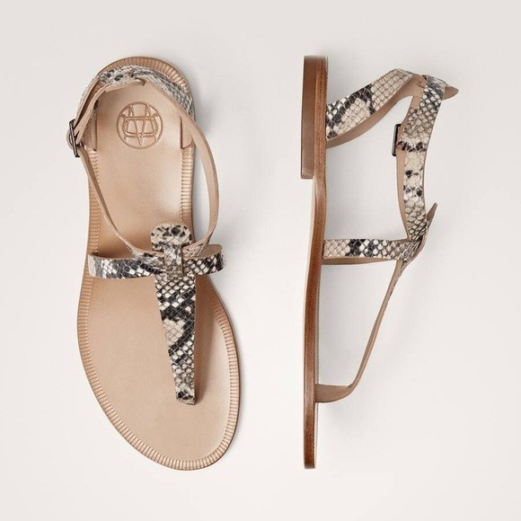 NWT Massimo Dutti Animal Print Flat Sandals Size 8 - Picture 1 of 8